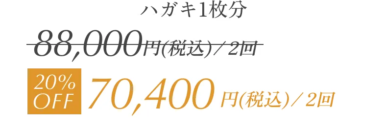 ハガキ1枚分 20%OFF 70,400円
