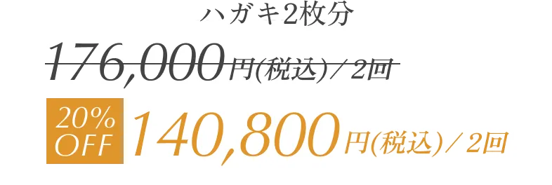 ハガキ2枚分 20%OFF 140,800円